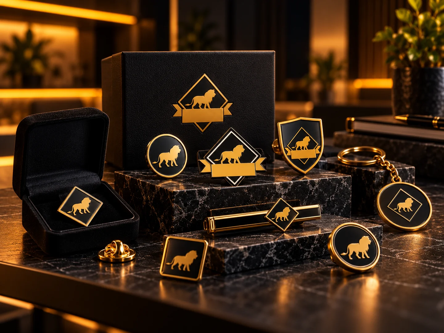 Pins e bottons personalizados com acabamento premium